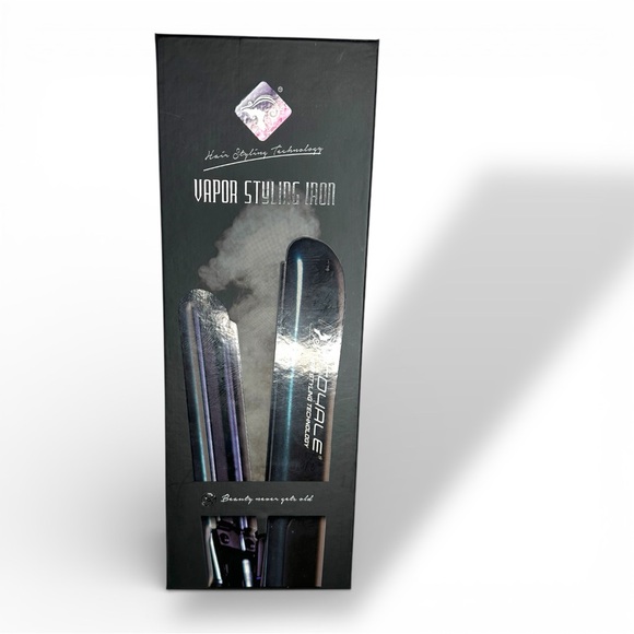 Ceramic Tourmaline Vapor Styling BLACK Flat Iron with Argan Infusion Oil - Picture 2 of 8